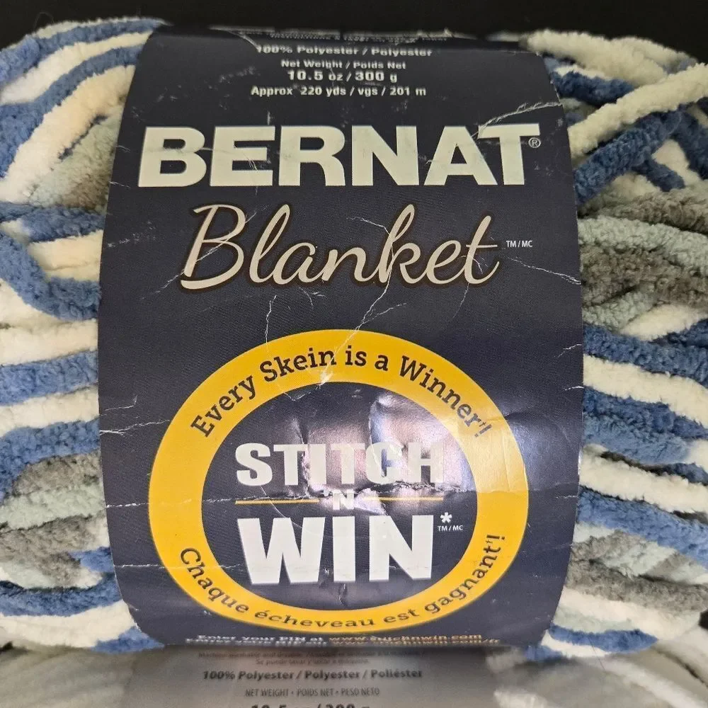 Bernat Blanket Yarn Lot Of 2 - White, Countryside 10.5 Oz Ea